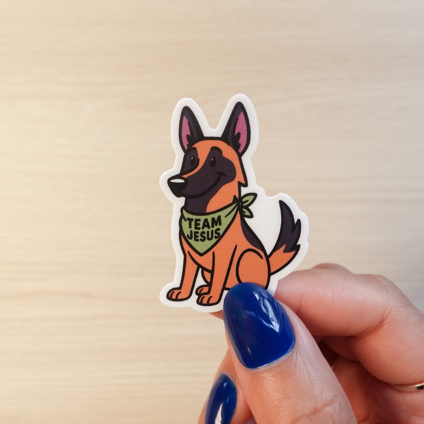 Team Jesus Dog Christian Cell Phone Sticker