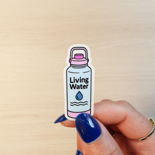 Living Water Cell Phone Sticker - Pink