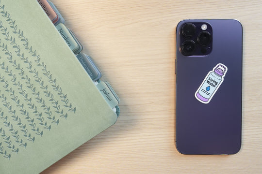 Living Water Cell Phone Sticker - Purple